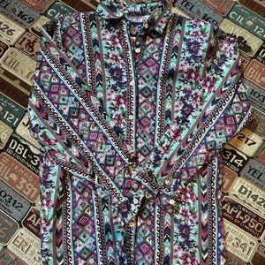 Ladies vintage Wrangler floral button up